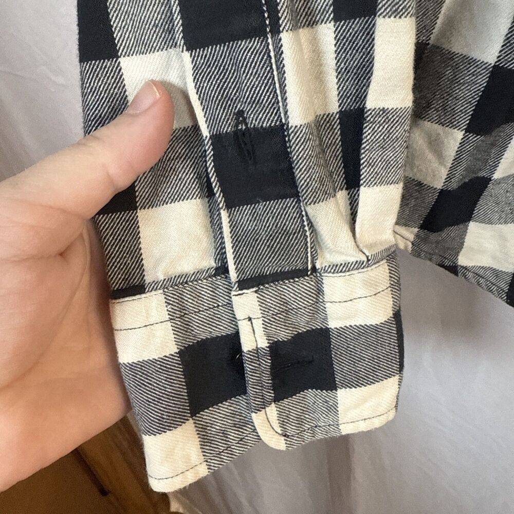 Ralph Lauren Sport Black White Check 100% Cotton Button Up Shirt Womens Size 12 - Picture 6 of 13